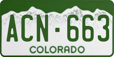 CO license plate ACN663