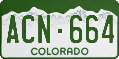 CO license plate ACN664