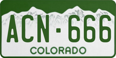 CO license plate ACN666