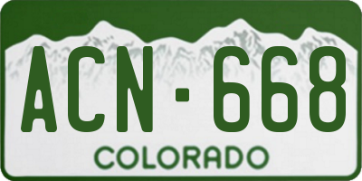 CO license plate ACN668