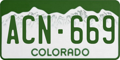 CO license plate ACN669
