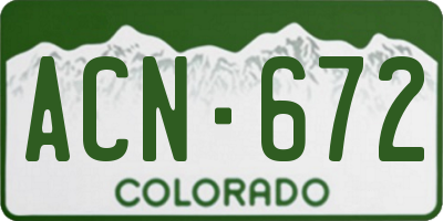 CO license plate ACN672