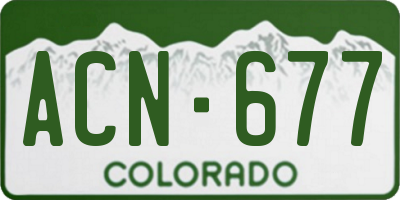 CO license plate ACN677