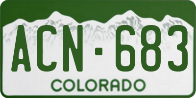 CO license plate ACN683