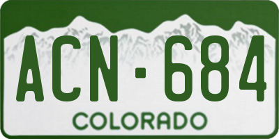CO license plate ACN684