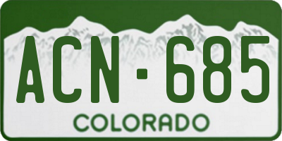 CO license plate ACN685