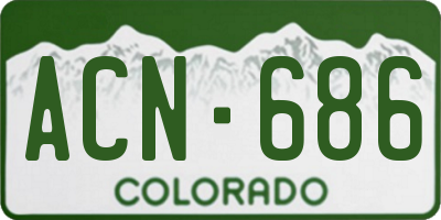 CO license plate ACN686