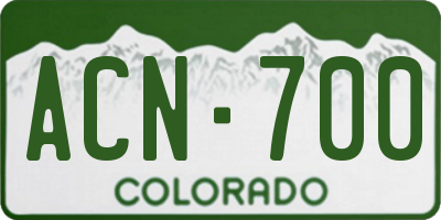 CO license plate ACN700