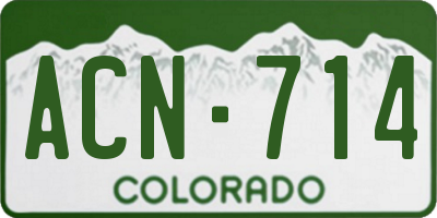 CO license plate ACN714