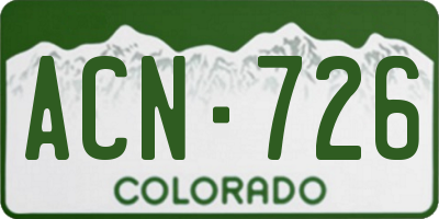 CO license plate ACN726