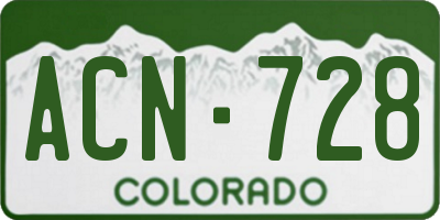CO license plate ACN728
