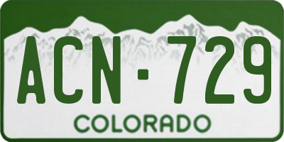 CO license plate ACN729