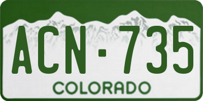 CO license plate ACN735