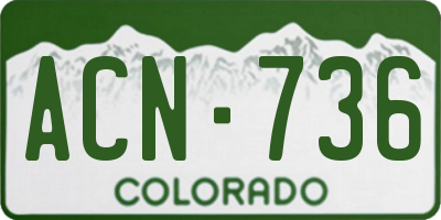 CO license plate ACN736