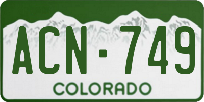CO license plate ACN749