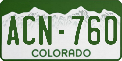 CO license plate ACN760