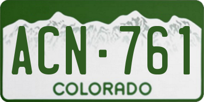 CO license plate ACN761