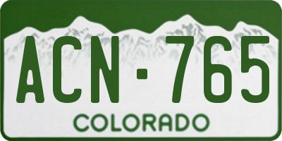 CO license plate ACN765