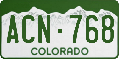 CO license plate ACN768