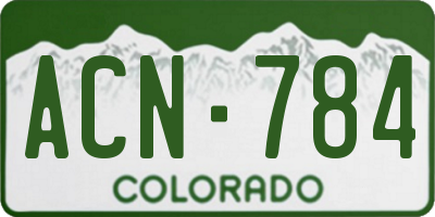 CO license plate ACN784