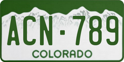 CO license plate ACN789