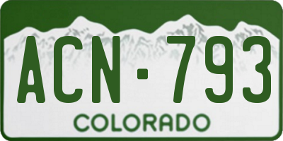 CO license plate ACN793