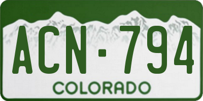 CO license plate ACN794