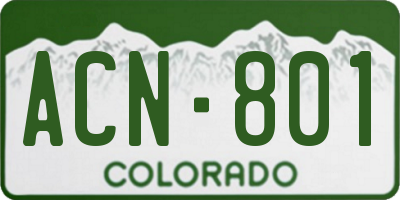 CO license plate ACN801