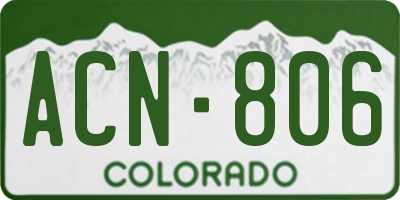 CO license plate ACN806