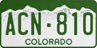 CO license plate ACN810