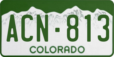 CO license plate ACN813