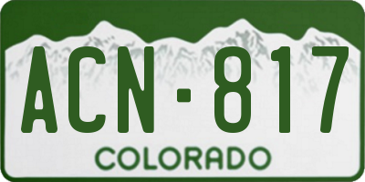 CO license plate ACN817
