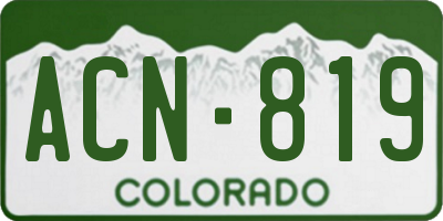 CO license plate ACN819