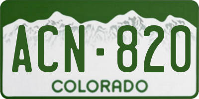 CO license plate ACN820
