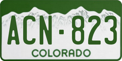 CO license plate ACN823