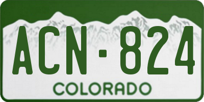 CO license plate ACN824