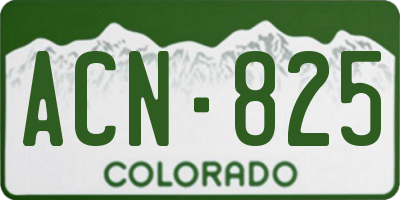 CO license plate ACN825