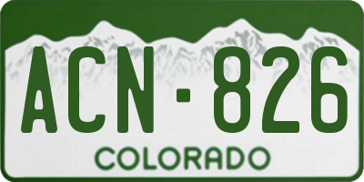 CO license plate ACN826