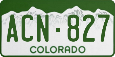 CO license plate ACN827
