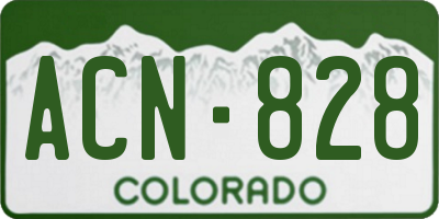 CO license plate ACN828