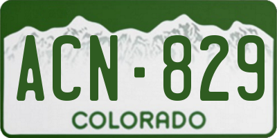 CO license plate ACN829