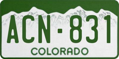 CO license plate ACN831