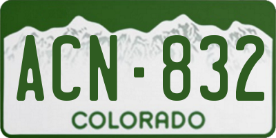 CO license plate ACN832