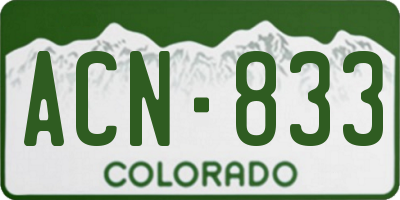 CO license plate ACN833