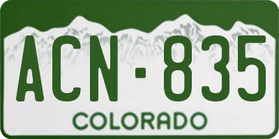 CO license plate ACN835