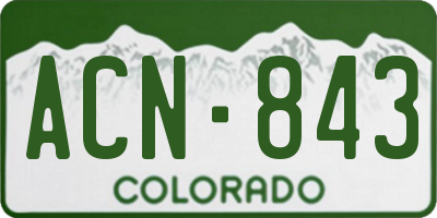 CO license plate ACN843