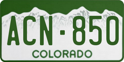 CO license plate ACN850
