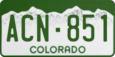 CO license plate ACN851