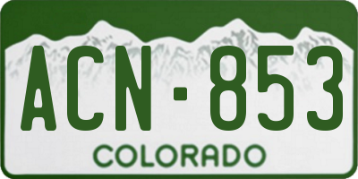 CO license plate ACN853
