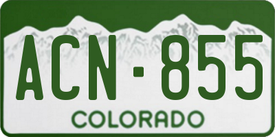 CO license plate ACN855